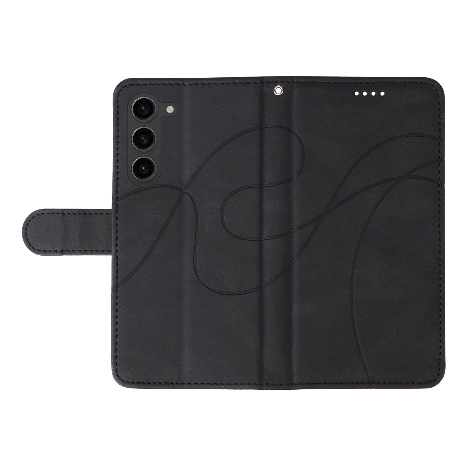 For Samsung Galaxy S23 Phone Wallet Case PU Leather Imprinted Line Stand Smartphone Cover For Samsung Galaxy S23 Phone Wallet Case PU Leather Imprinted Line Stand Smartphone Cover
